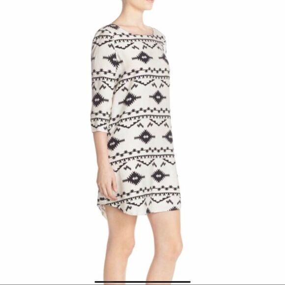 BB Dakota Cari Geo Print Aztec Tribal Print Dress - Picture 1 of 4